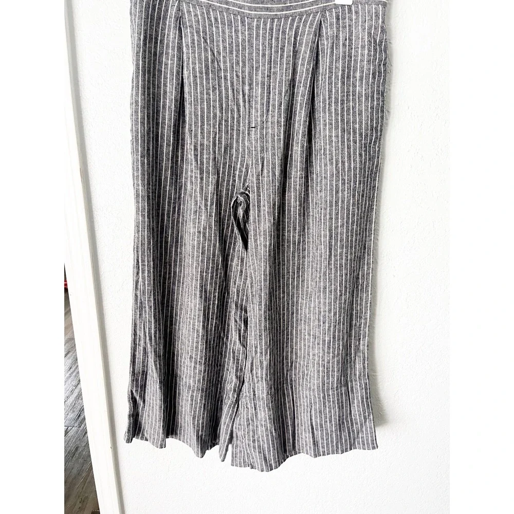 Banana Republic Linen Blend Striped Wide Leg Pants Size‎ Medium Coastal Capsule